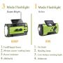 [2021 Newest] Emergency-Hand-Crank-Radio,4000mAh Portable Weather Solar Radios with Motion Sensor Reading Lamp,3 Gear LED Flashlight,SOS Alarm,Cell Phone Charger,AM/FM/NOAA (Green)