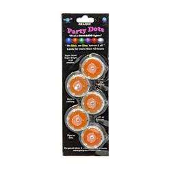 Party Dots, 1'' Diameter x 0.55'' Height, Orange (Pack of 5)