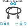 StarTech.com Active 40Gbps Thunderbolt 3 Cable - 3.3ft/1m - Black - 5k 60Hz/4k 60Hz - Certified TB3 Charger Cord w/ 100W Power Delivery (TBLT3MM1MA)