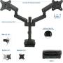 VIVO Premium Aluminum Full Motion Dual Monitor Desk Mount Stand with Lift Engine Arm, Pole Extension, and USB Ports, Fits Screens up to 32 inches, STAND-V102BDU