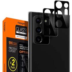 Spigen Camera Lens Screen Protector [Glas.tR Optik] Tempered Glass Designed for Galaxy Note 20 Ultra [Black] - Case Friendly / 2 Pack