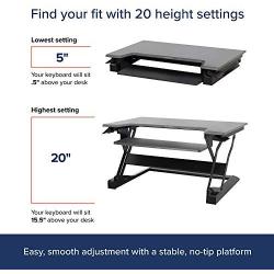 Ergotron - WorkFit-T Standing Desk Converter - for Tabletops – 35 Inches, Black
