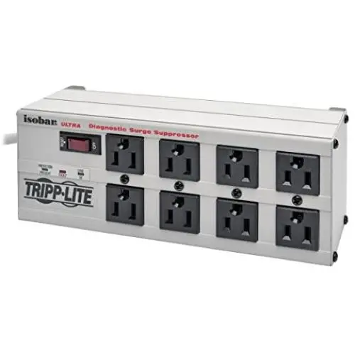 Tripp Lite Isobar 8 Outlet Surge Protector Power Strip 12ft Cord Right Angle Plug Diagnostic LEDs (ISOBAR8ULTRA)