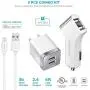 iPhone Charger, Overtime Apple MFi Certified 4ft Lightning USB Cable with Dual Port Wall & Car Charger Adapter for iPhone 11 Pro Max X Xs XR 8 7 6s 5 SE, iPad Pro Air Mini - White