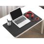 BOONA Desk Mat/Mouse Pad Protector-27.6x13.8 Multifunctional Ultra Thin Waterproof PU Leather Writing Pad for Office Laptop, Gaming Computer and Travel(70cmx35cm Double Side with Black+Red Wine)
