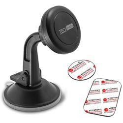 TechMatte Car Phone Mount Magnetic-Dashboard Mounted Car Phone Holder-Universal Smartphone Compatibility with Strong Magnetic Technology (Black)
