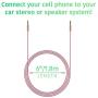 TalkWorks Aux Cable 3.5mm Audio Cord for Car (2 Pack) 6ft Long Heavy Duty Male to Male Jack Auxiliary Cord Extension Adapter for Apple iPhone, Android for Samsung Galaxy, Headphones - Rose Gold