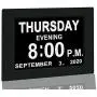 Digital Calendar Alarm Day Clock - with 8” Screen Display, am pm, 5 Alarm, for Extra Impaired Vision People, The Aged Seniors, The Dementia, Wall Mounted, black