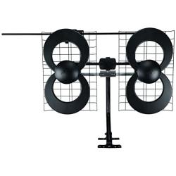 Antennas Direct Clearstream 4V TV Antenna, 70+ Mile Range, UHF/Vhf, Multi-Directional, Indoor, Attic, Outdoor, Mast W/Pivoting Base/Hardware/Adjustable Clamp/Sealing Pads, 4K Ready, Black – C4-V-CJM