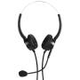 TelPal Corded Binaural Telephone Headset, Hands-Free Noise Cancelling Call Center Headphones with 4-Pin RJ9 Crystal Head & Mic & Telephone Adapter for Phone Counseling Services, Telecom Operators
