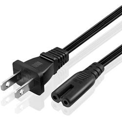 TNP Universal 2 Prong Power Cord (1 Feet) - NEMA 1-15P to IEC320 C7 Figure 8 Shotgun Connector AC Supply Cable Wire Socket Plug Jack (Black) Compatible with Apple TV, PS4, PS3 Slim, LED HDTV
