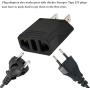 US Plug Adapter, Small European to US Plug Adapter, Black European to American Outlet Plug Adapter, EU to US Adapter, Fireproof Safe Europe/Asia to USA/Canada Travel Power Plug Adapter (2-pack)