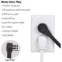 Electes 8 Feet Heavy Duty Extension Cord/Wire, Multi 3 Outlet, 3 Prong Grounded, Angled Flat Plug, 16/3, SPT3, UL Listed, Black