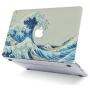 LuvCase 3 in 1 Laptop Case Compatible with Old MacBook Pro 13'' (CD Drive, 2008-2012) A1278 Hard Shell Cover, Keyboard Cover & Screen Protector (Japanese Wave)
