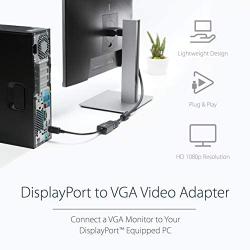 StarTech.com DisplayPort To VGA Video Adapter Converter - Active - 1080p - DP to VGA Converter (DP2VGA2) Black