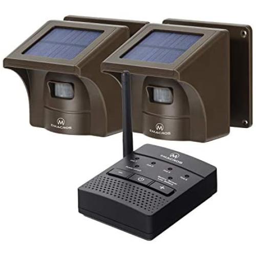 1/2 Mile Solar Driveway Alarm Sytem Wireless Long Range Outdoor Weather Resistant Motion Sensor & Detector- Driveway Alarms Wireless Outside Monitor & Protect