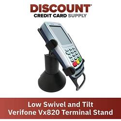 DCCStands Low Swivel and Tilt Verifone Vx820 Terminal Stand, Screw-in and Adhesive