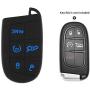 Auovo Smart Key Fob Cover Case Accessories for Chrysler 300 Grand Cherokee Renegade Compass for Dodge Charger Challenger Journey Durango 5 Buttons Keyless Entry Remote(Silicone, 2pcs)