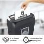 Shredder for Home, Bonsaii 6 Sheet Cross Cut Paper Shredder for Small Home Office Use, Portable Handle Design with 3.4 Gallons Wastebasket (C237-B)