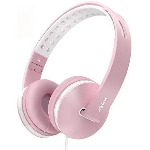 Kids Headphones for Girls, Jelly Comb Girls Lighhtweight Foldable Stereo Bass Kids Headphones with Microphone, Volume Control for Cell Phone, Tablet, Laptop, MP3/4- for Aged 6 or Above (Pink) Kids Headphones for Girls, Jelly Comb Girls Lighhtweight Foldable Stereo Bass Kids Headphones with Microphone, Volume Control for Cell Phone, Tablet, Laptop, MP3/4- for Aged 6 or Above (Pink)
