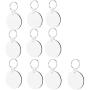 Fbaby 10pcs DIY Sublimation Double-Sided Heat Transfer Keychain Blanks Wooden Hard Board Key Rings White Blank MDF Key Chain for Heat Press (Round)