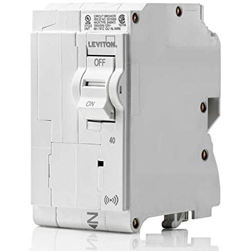 Leviton LB240-S 40 Amp, 2-Pole Plug-on Smart Standard Branch Circuit Breaker, 120 VAC, White