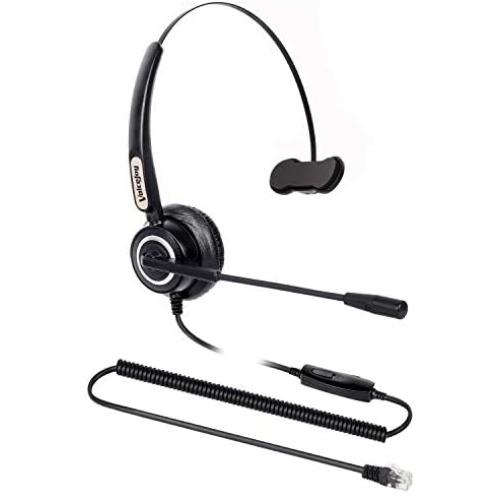 Volume and Microphone Mute Headset Office Headphone with RJ9 Plug ONLY for Cisco IP Phones 7942 796X 797X 69XX Series 8811,8841,8851,8861,8941,8945,8961,9951,9971
