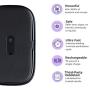 HoMedics UV Clean Phone Sanitizer, UV Light Sanitizer, Fast Germ Sanitizer for Cell Phone, Makeup Tools, Credit Cards, Keys, Glasses, Kills 99.9% of Bacteria & Viruses, Black