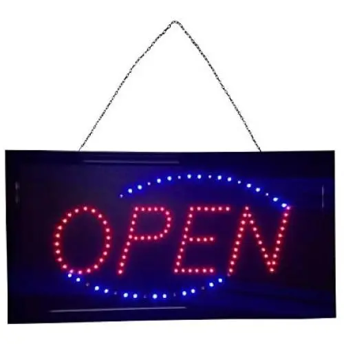 Open Neon Sign LED Electronic Display for Business Bar Barber Salon Ultra Bright Blue and Red Light - 10'' x 9''