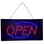 Open Neon Sign LED Electronic Display for Business Bar Barber Salon Ultra Bright Blue and Red Light - 10'' x 9''