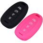 Lcyam Key Fob Cover Silicone Protection Case Remote Holder Fits for 2019 2020 Hyundai Kona Santa Fe Veloster Sonata Keyless Smart Key 4 Button (Black Rose)