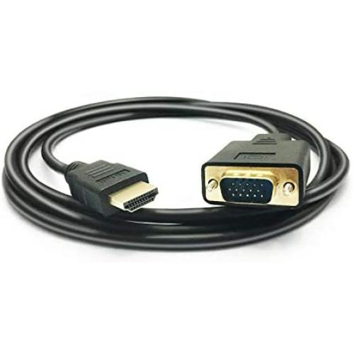 HDMI to VGA Adapter Cable, PeoTRIOL 1080P HDMI Male to VGA Male M/M Video Converter Cord VGA Adapter Compatible with HDMI Desktop, Laptop, DVD to 15 Pin D-SUB VGA HDTV Monitor Projector - 6Feet