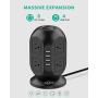 AiJoy Surge Protector Power Strip Tower 8 AC Outlet 3.1A 4 USB Ports for Fast Charging with Extension Cord 10FT