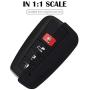Lcyam 2Pcs Black Soft Material Silicone 4 Buttons Key Fob Cover Case Fits for 2019 2020 2021 Toyota RAV4 XLE Camry Hybrid XSE Corolla Avalon Smart Key