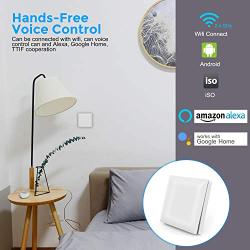 Wireless Switch Kit Amysen : WiFi Remote Control Light Switch and Receiver No Battery No Wiring, Compatible with Alexa and Google Assistant & IFTTT, ETL Certified, Only Supports 2.4GHz Network