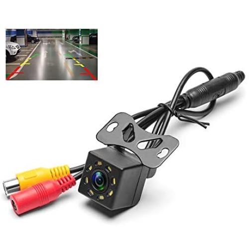 Hikity Backup Camera 8IR Light Car Rear View Camera Universal Mini Auto Backup Parking Camera Waterproof 170 Wide Angle HD Color Camera