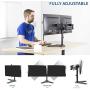 VIVO Freestanding Full Motion Aluminum Dual VESA Monitor Desk Stand with Articulating Double Center Arm Joints, Fits 17 to 32 inch Screens (STAND-V102Z)