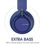 AILIHEN C8 (Upgraded) Headphones with Microphone and Volume Control Folding Lightweight Headset for Cellphones Tablets Smartphones Chromebook Laptop Computer PC Mp3/4 (Blue Green)