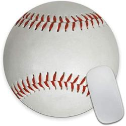 Smooffly Round Mouse Pad Custom,Baseball Design Customized Round Non-Slip Rubber Mousepad Gaming Mouse Pad Size 7.9 x 7.9 x 0.12 Inch