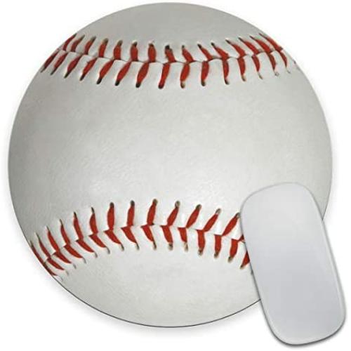 Smooffly Round Mouse Pad Custom,Baseball Design Customized Round Non-Slip Rubber Mousepad Gaming Mouse Pad Size 7.9 x 7.9 x 0.12 Inch