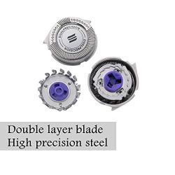 Desfaidy 3Pack Electronic Shaver Head Cutter Replacement Blades Parts Compatible with Philips Norelco HQ8 HQ6073 HQ7120 PT735 Aquatec 7800 7100 7200 Spectra 8800 Series Blue Plastics