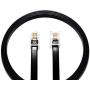 (2 Pack) 8 Inch Telephone Cord, Professional Grade Made in USA, 6P4C Male RJ11 Plugs with 50 Micron Gold Contacts, Pure Copper Wire Phone Line Cable (8 Inches, Black)