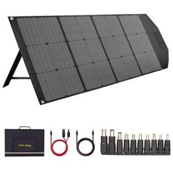 TISHI HERY 100W Portable Solar Panel Foldable with 4 Outputs DC/USB/QC3.0/Type-C Compatible with Most Portable Solar Generators Power Stations Phones Laptops Tablet for Travel/Camping/RV/Hiking