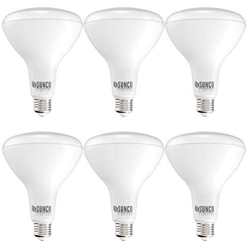 Sunco Lighting 6 Pack BR40 LED Bulb, 17W=100W, Dimmable, 3000K Warm White, 1400 LM, E26 Base, Indoor Flood Light for Cans - UL & Energy Star