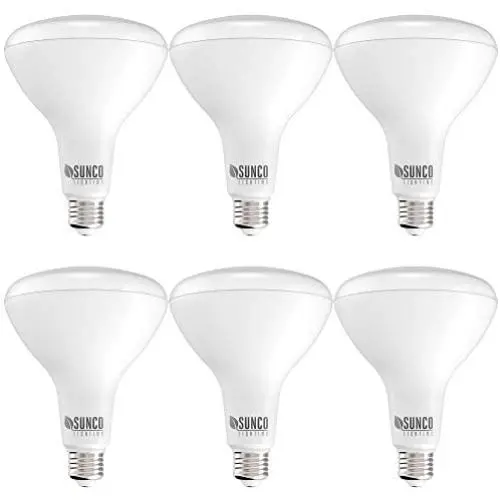 Sunco Lighting 6 Pack BR40 LED Bulb, 17W=100W, Dimmable, 2700K Soft White, 1400 LM, E26 Base, Indoor Flood Light for Cans - UL & Energy Star