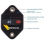 Heart Horse Circuit Breaker 40A with Manual Reset Home Inline Fuse Holder for Truck RV Marine Trailer Trolling Motor Amp Protection 12V-48V DC Reset Fuse Inverter Replacement