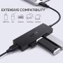 AUKEY USB C Hub Ultra Slim USB C Adapter with 4 USB 3.0 Ports USB Type C Hub for MacBook Pro, Google Chromebook Pixelbook, XPS, Samsung S9/S8 and More USB Type C Devices (Black)