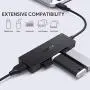 AUKEY USB C Hub Ultra Slim USB C Adapter with 4 USB 3.0 Ports USB Type C Hub for MacBook Pro, Google Chromebook Pixelbook, XPS, Samsung S9/S8 and More USB Type C Devices (Black)