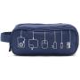 HONSKY Medium Water Repellent Travel Electronics Accessories Gadget Cable Cord Organizer, Hanging Cosmetic Makeup Toiletry Zipper Space Storage Bags Cases Pouch for Kid Women Men, Blue