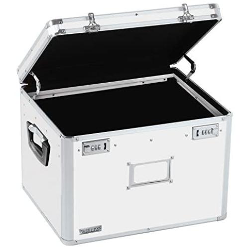 Vaultz Locking File Storage Chest, Two-Handled, Letter/Legal File Storage, 17 1/2 W x 14 D x 12 1/2 H Inches, White (VZ00169)